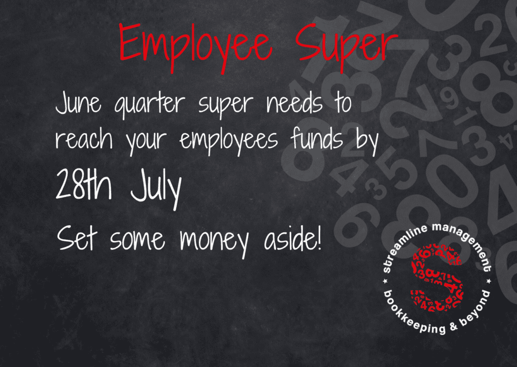 April to June super is due soon