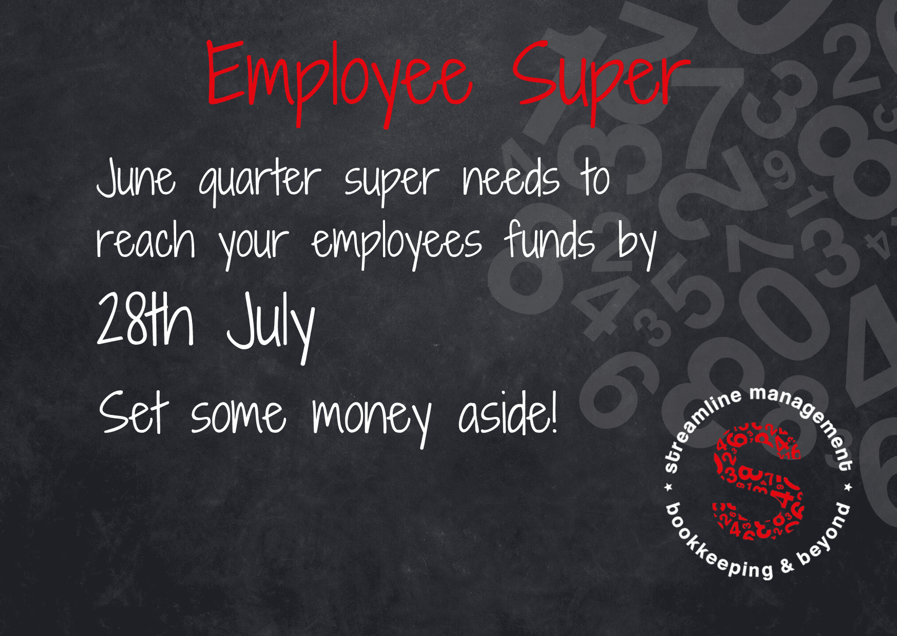 April to June super is due soon